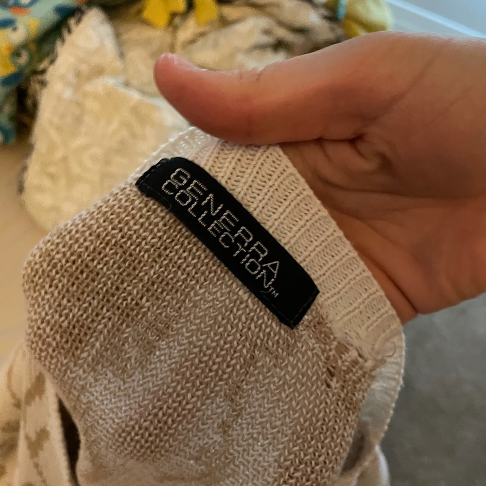 Patterned Cream & Tan Sweater - Picture 6 of 11
